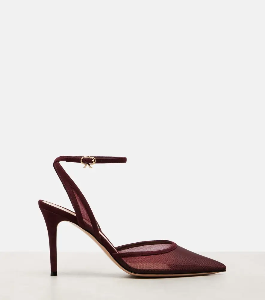 Gianvito Rossi 85 suede-trimmed organza pumps | Thumbnail 2 Gianvito Rossi 85 suede-trimmed organza pumps | Thumbnail 2