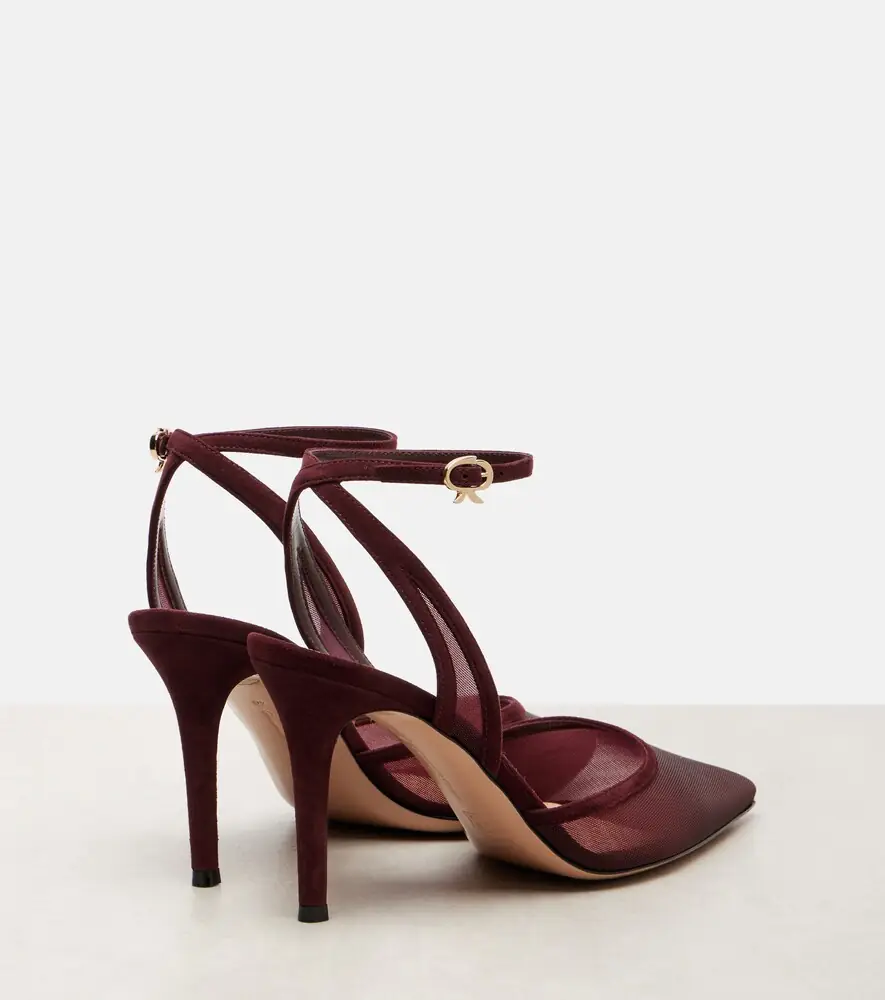 Gianvito Rossi 85 suede-trimmed organza pumps | Thumbnail 3 Gianvito Rossi 85 suede-trimmed organza pumps | Thumbnail 3