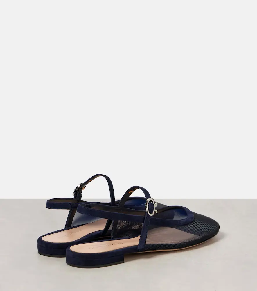 Gianvito Rossi Leather-trimmed organza ballet flats | Thumbnail 4 Gianvito Rossi Leather-trimmed organza ballet flats | Thumbnail 4