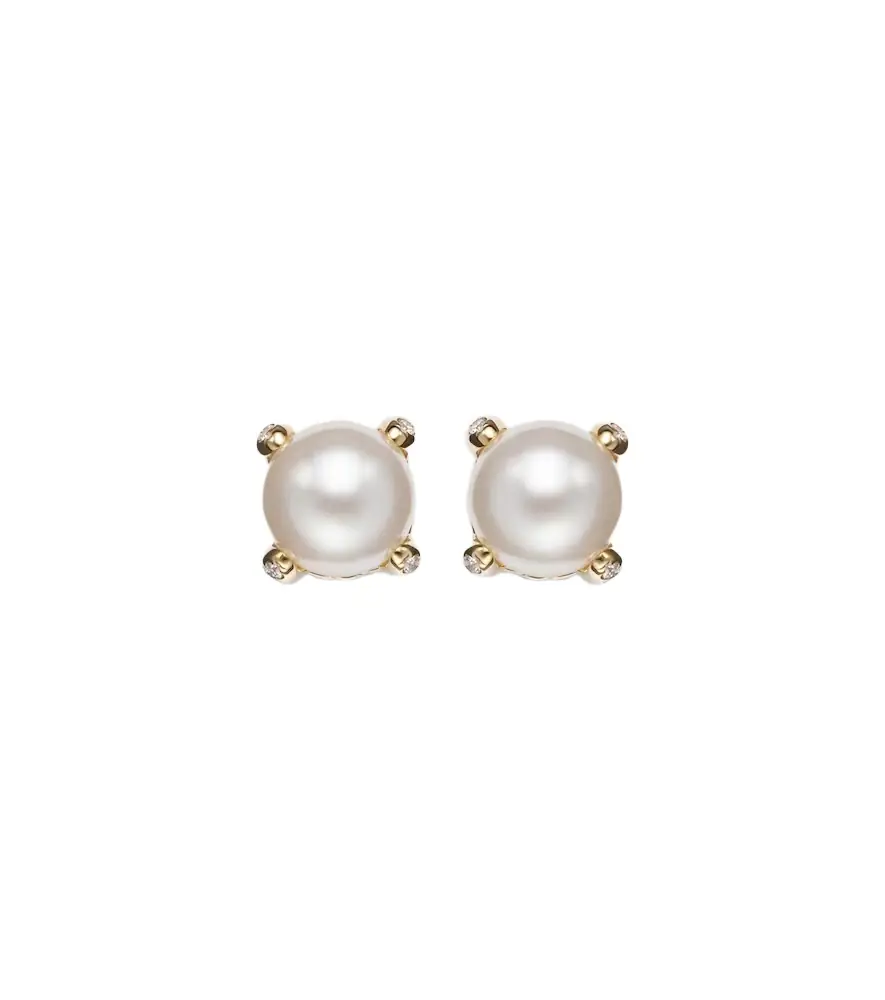 Pearl Classics 18kt gold earrings with pearls and diamonds