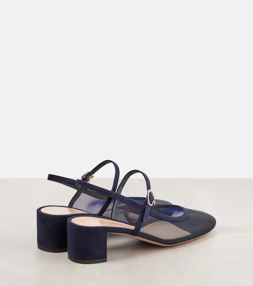 Gianvito Rossi Francoise 45 suede-trimmed slingback pumps | Thumbnail 5 Gianvito Rossi Francoise 45 suede-trimmed slingback pumps | Thumbnail 5
