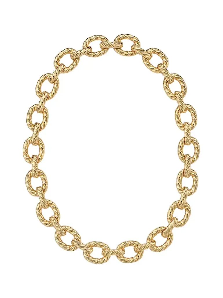 Sculpted Cable 18kt gold chain necklace