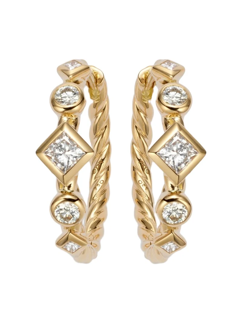 Petite Modern Renaissance 18kt gold earrings with diamonds