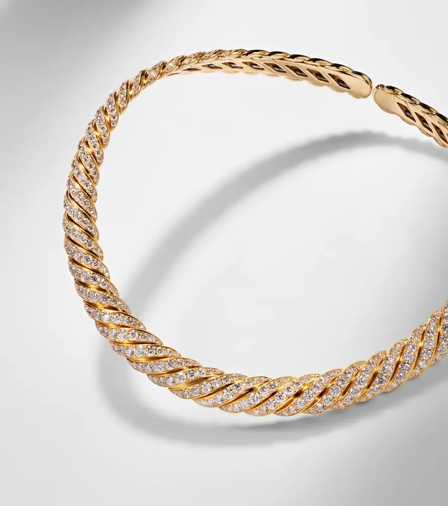 David Yurman Sculpted Cable Flex 18kt gold choker with diamonds | Thumbnail 5
