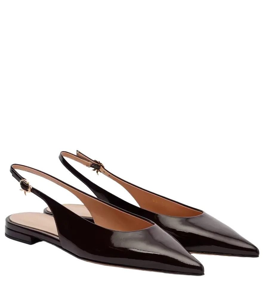 Gianvito Rossi Robbie leather slingback flats