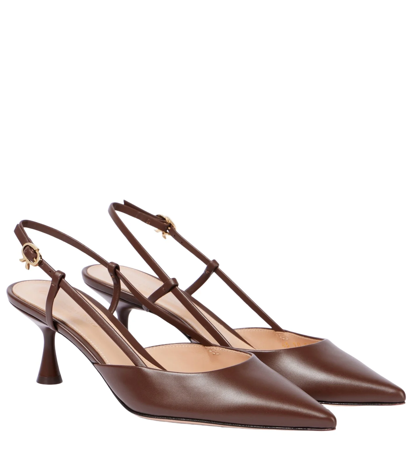 Gianvito Rossi Ascent 55 leather slingback pumps