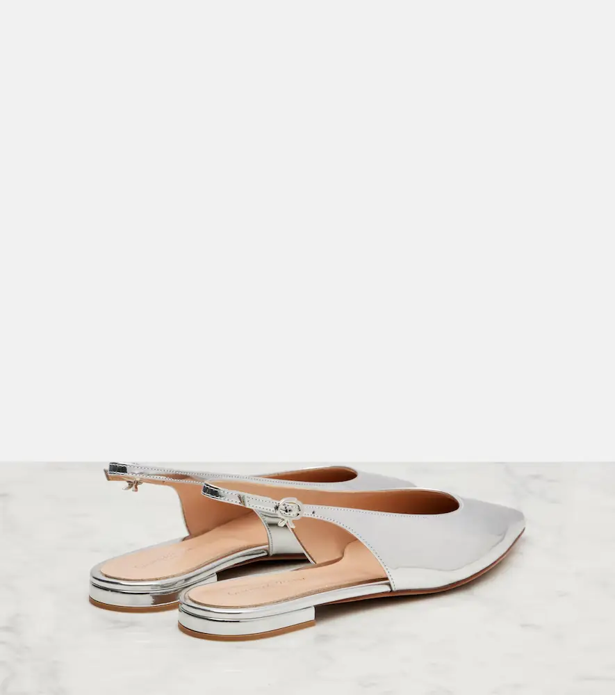 Gianvito Rossi Robbie metallic leather slingback flats | Thumbnail 4