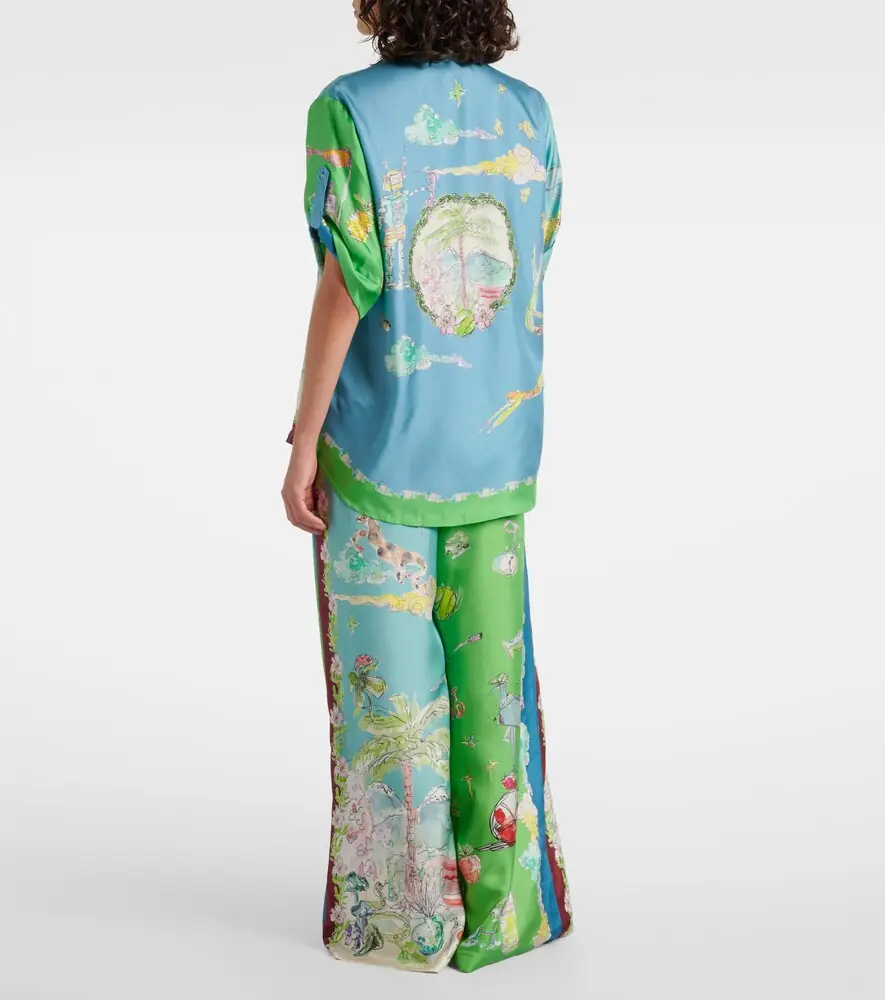 ALÉMAIS Alémais Daria printed silk satin shirt | Thumbnail 2