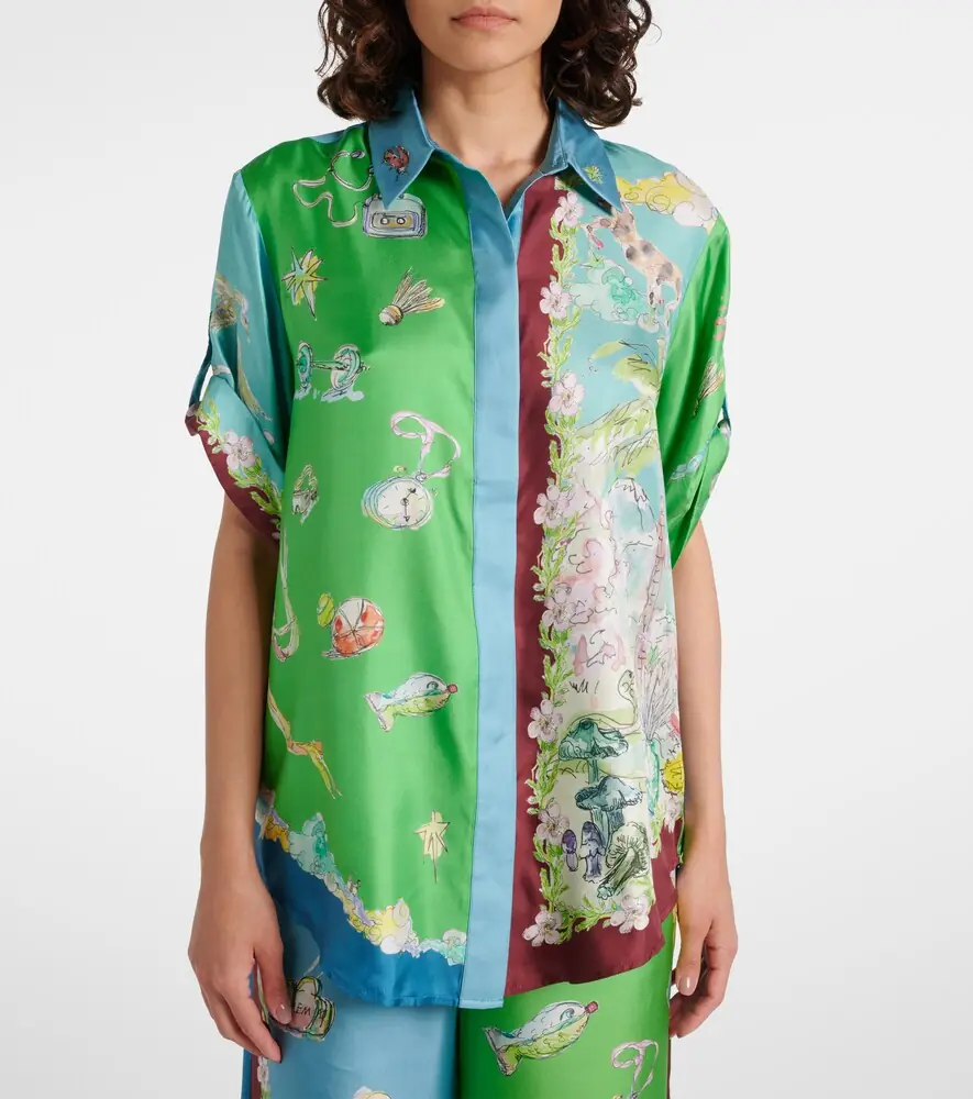 ALÉMAIS Alémais Daria printed silk satin shirt | Thumbnail 4