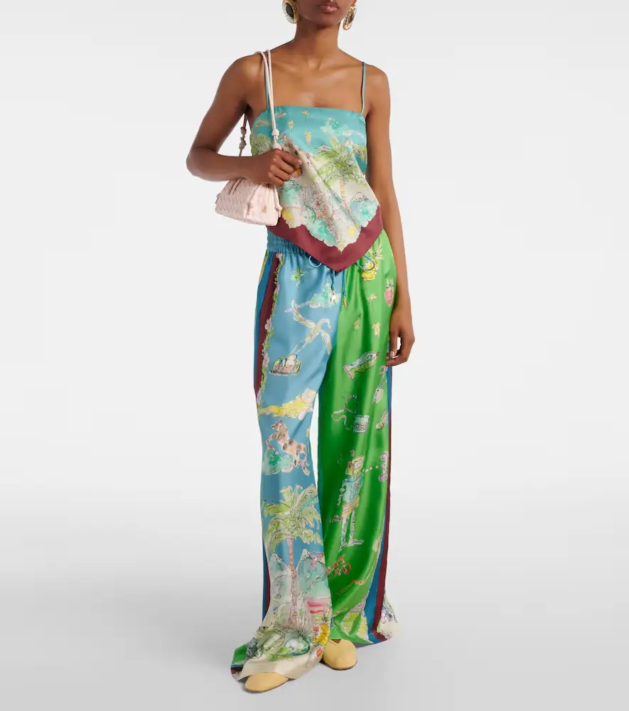 ALÉMAIS Alémais Daria printed silk wide-leg pants | Thumbnail 2