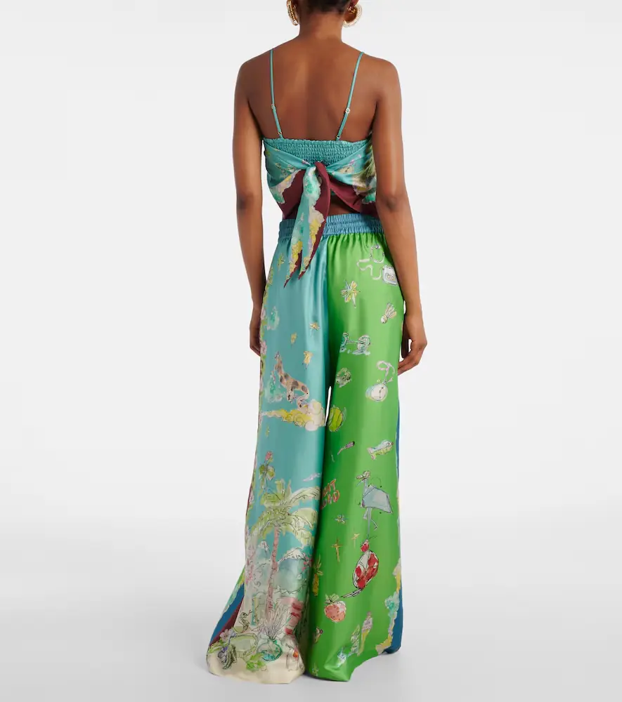 ALÉMAIS Alémais Daria printed silk wide-leg pants | Thumbnail 3