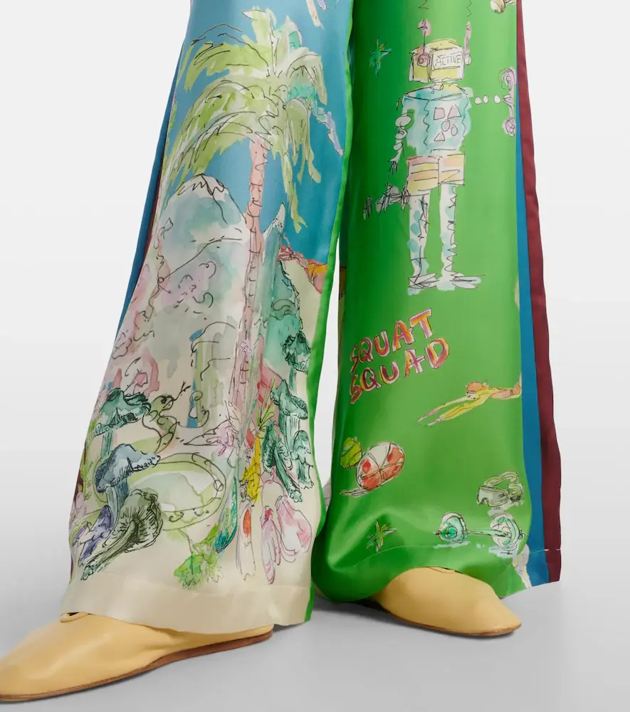 ALÉMAIS Alémais Daria printed silk wide-leg pants | Thumbnail 5