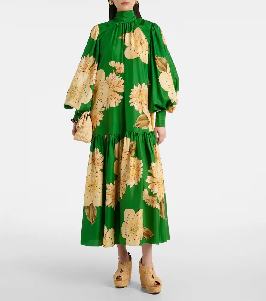 ALÉMAIS Alémais Sage floral silk midi dress | Thumbnail 2