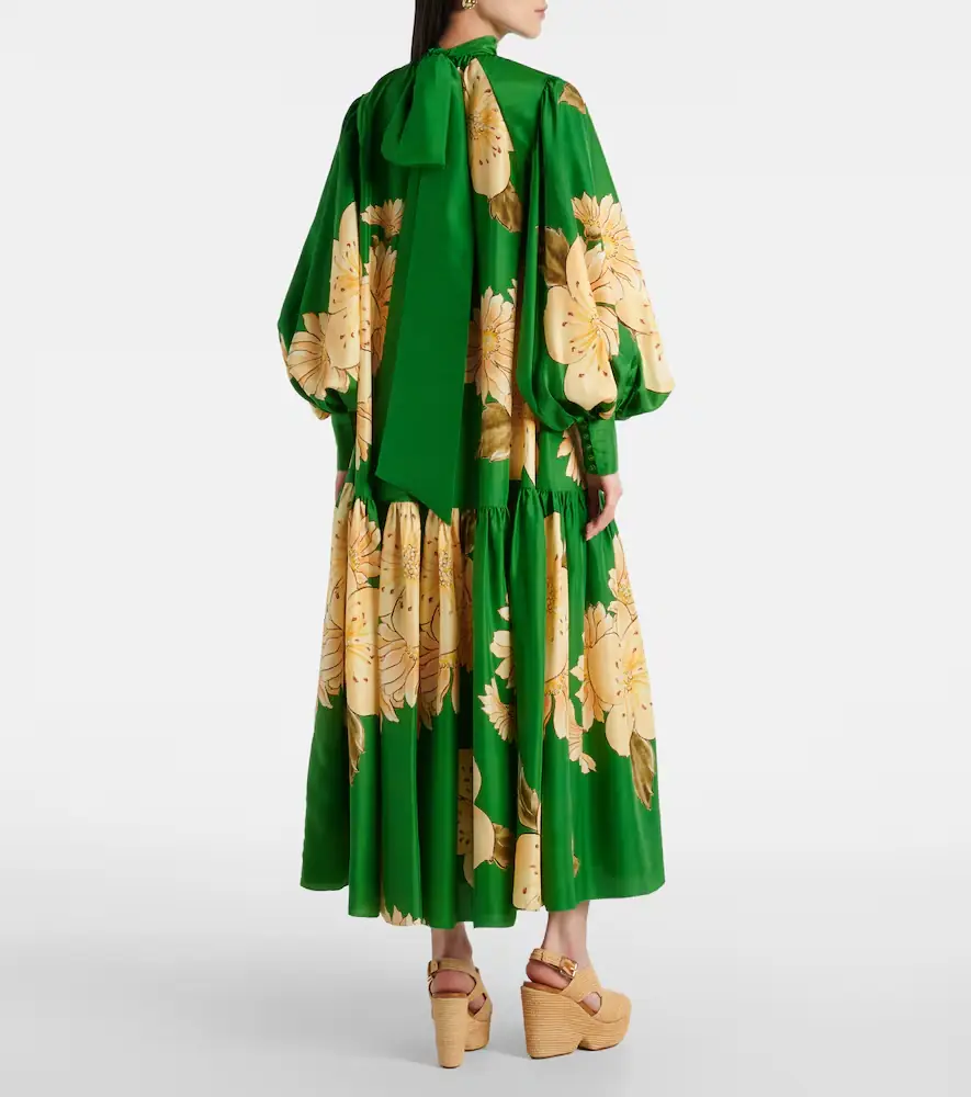 ALÉMAIS Alémais Sage floral silk midi dress | Thumbnail 3