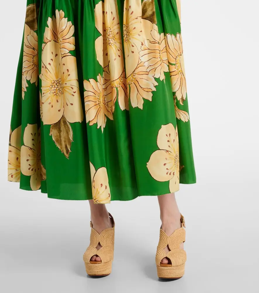 ALÉMAIS Alémais Sage floral silk midi dress | Thumbnail 4