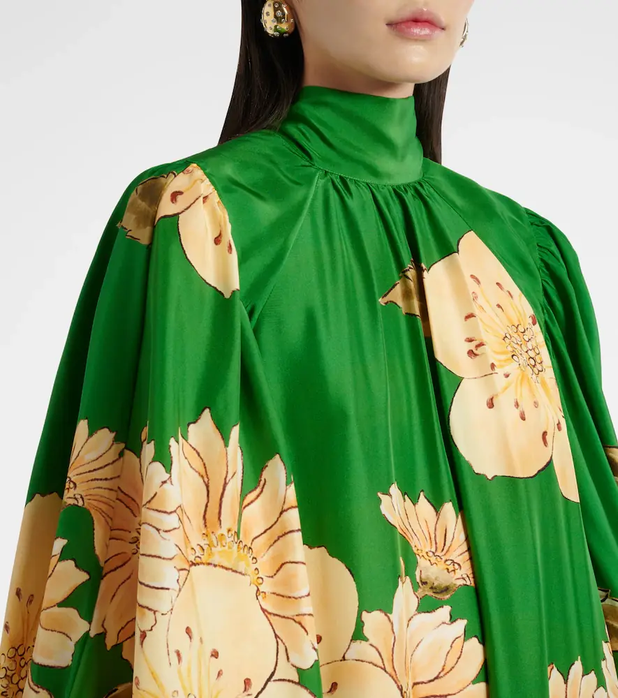 ALÉMAIS Alémais Sage floral silk midi dress | Thumbnail 6