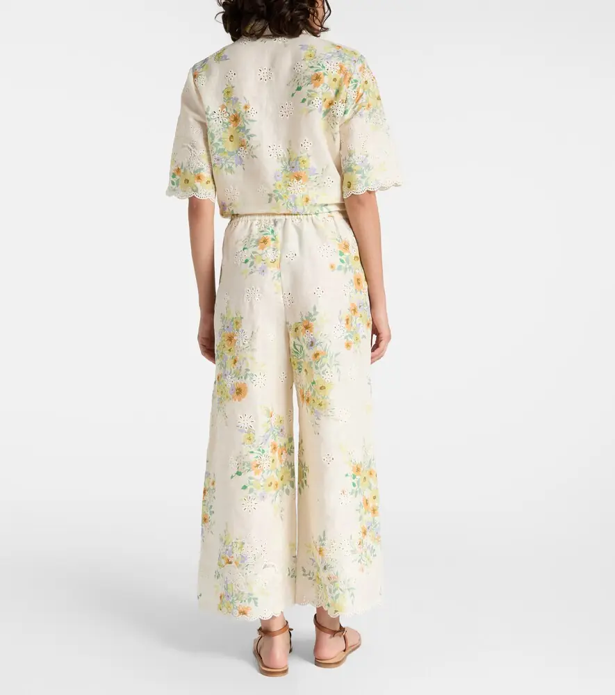 ALÉMAIS Alémais Juliette floral linen wide-leg pants | Thumbnail 2