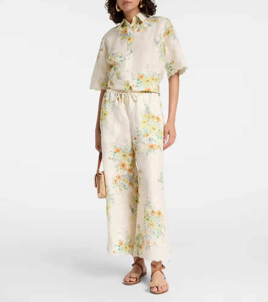 ALÉMAIS Alémais Juliette floral linen wide-leg pants | Thumbnail 3
