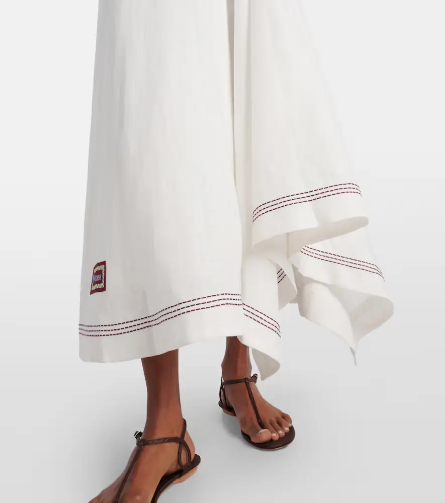 ALÉMAIS Alémais Magnolia embroidered linen midi dress | Thumbnail 2