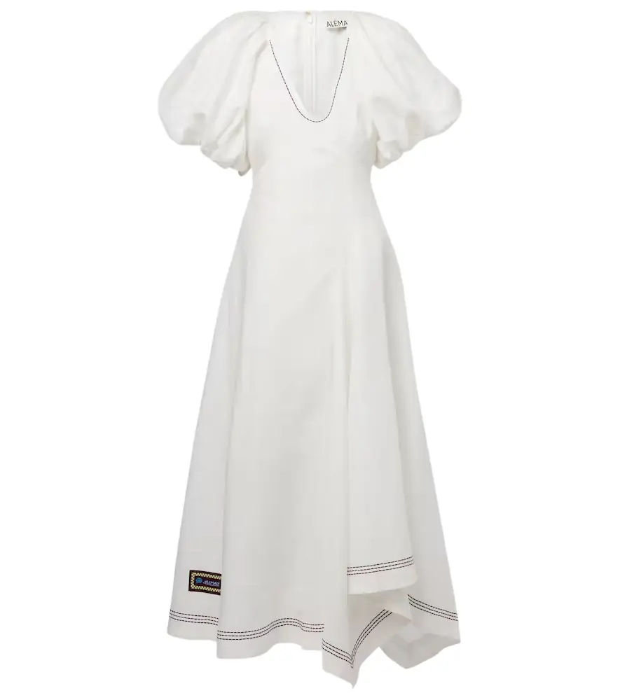Alemais Alémais Magnolia embroidered linen midi dress | Image 1 Alemais Alémais Magnolia embroidered linen midi dress | Image 1
