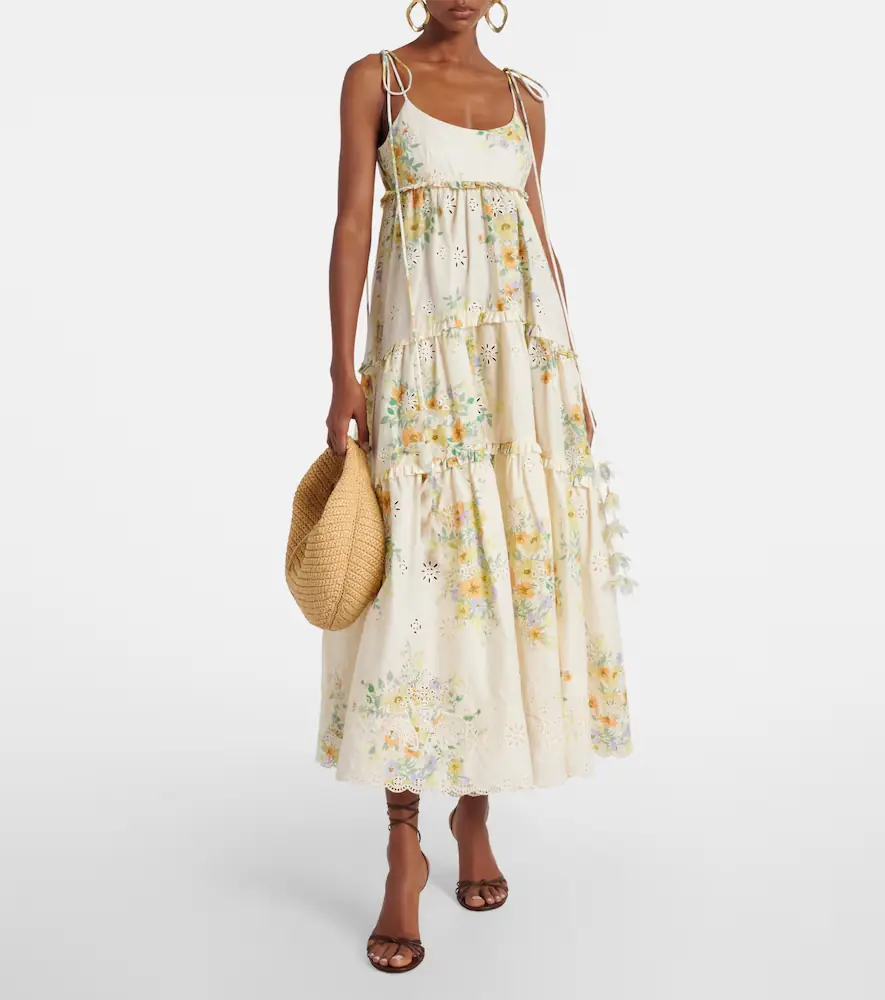 ALÉMAIS Alémais Juliette floral tiered cotton midi dress | Thumbnail 2
