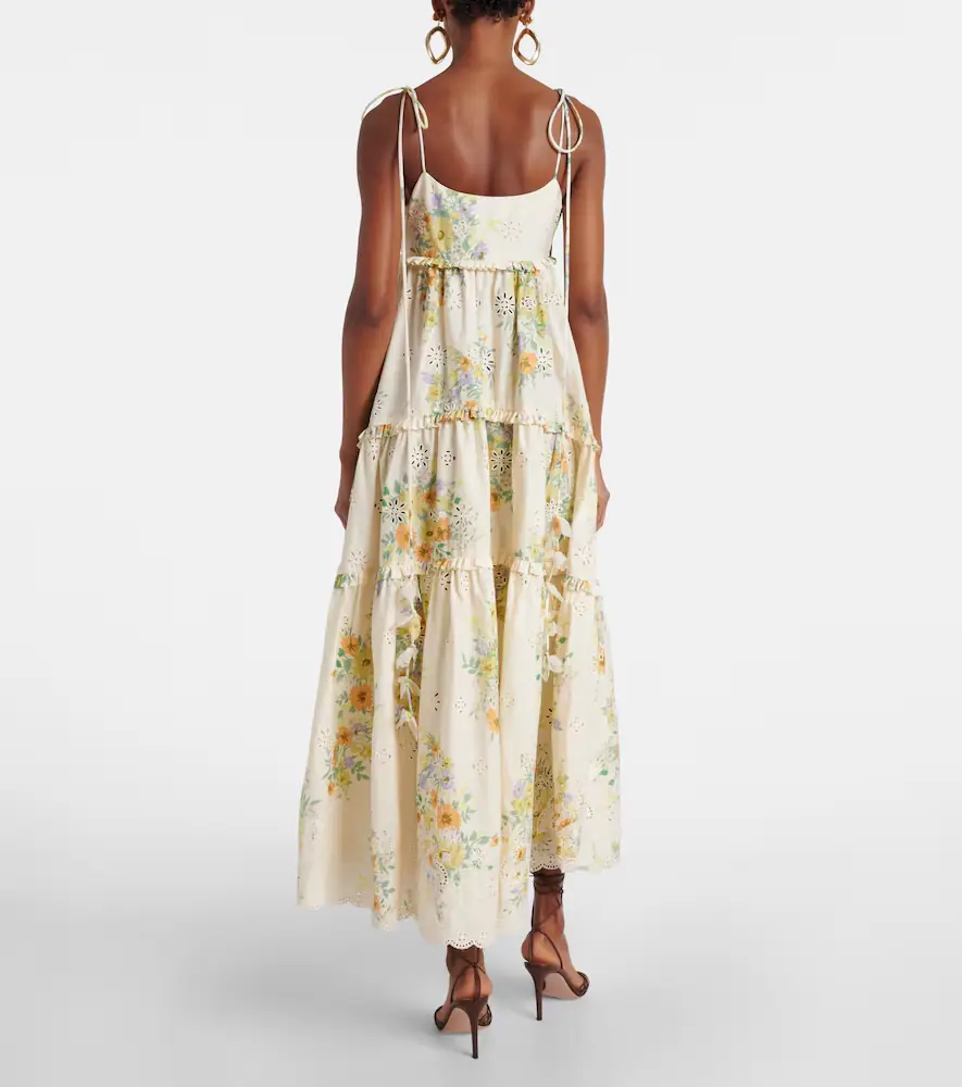 ALÉMAIS Alémais Juliette floral tiered cotton midi dress | Thumbnail 3