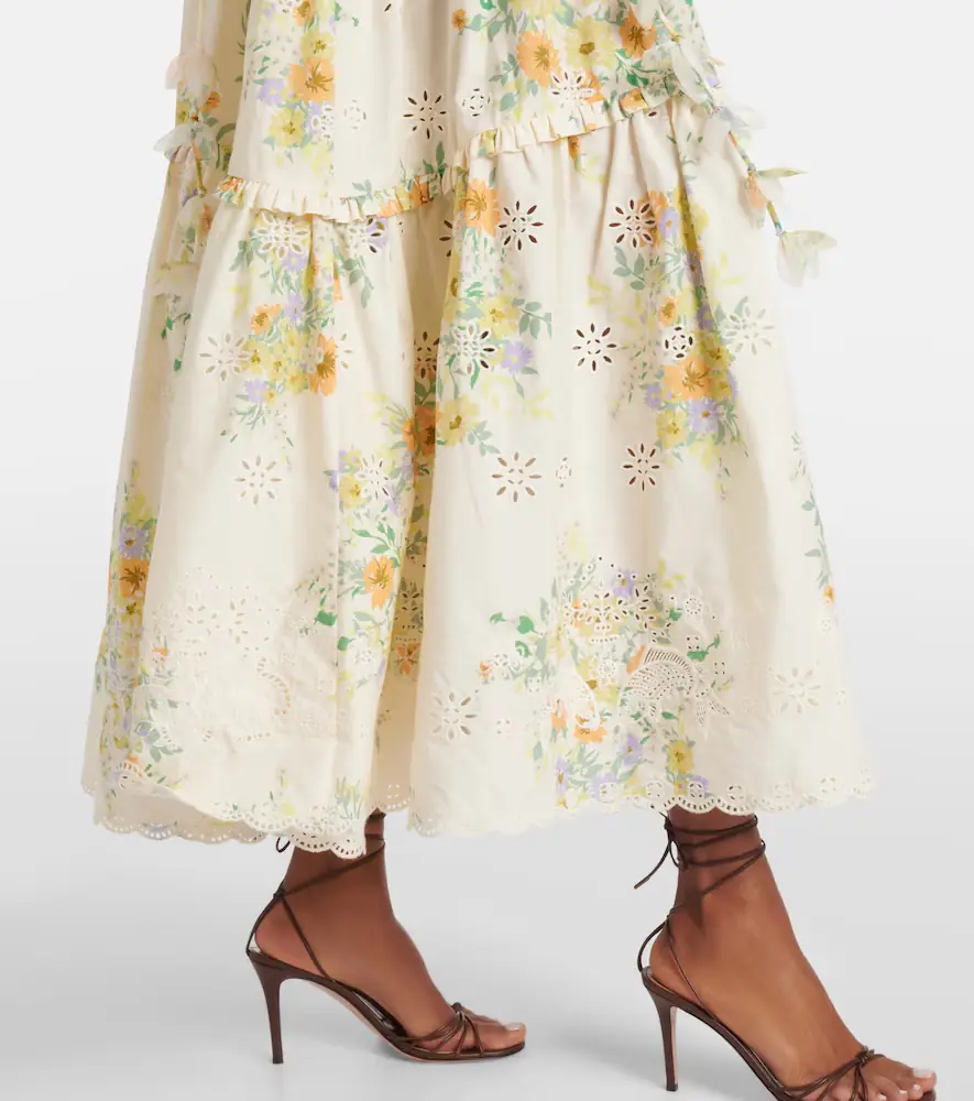 ALÉMAIS Alémais Juliette floral tiered cotton midi dress | Thumbnail 4