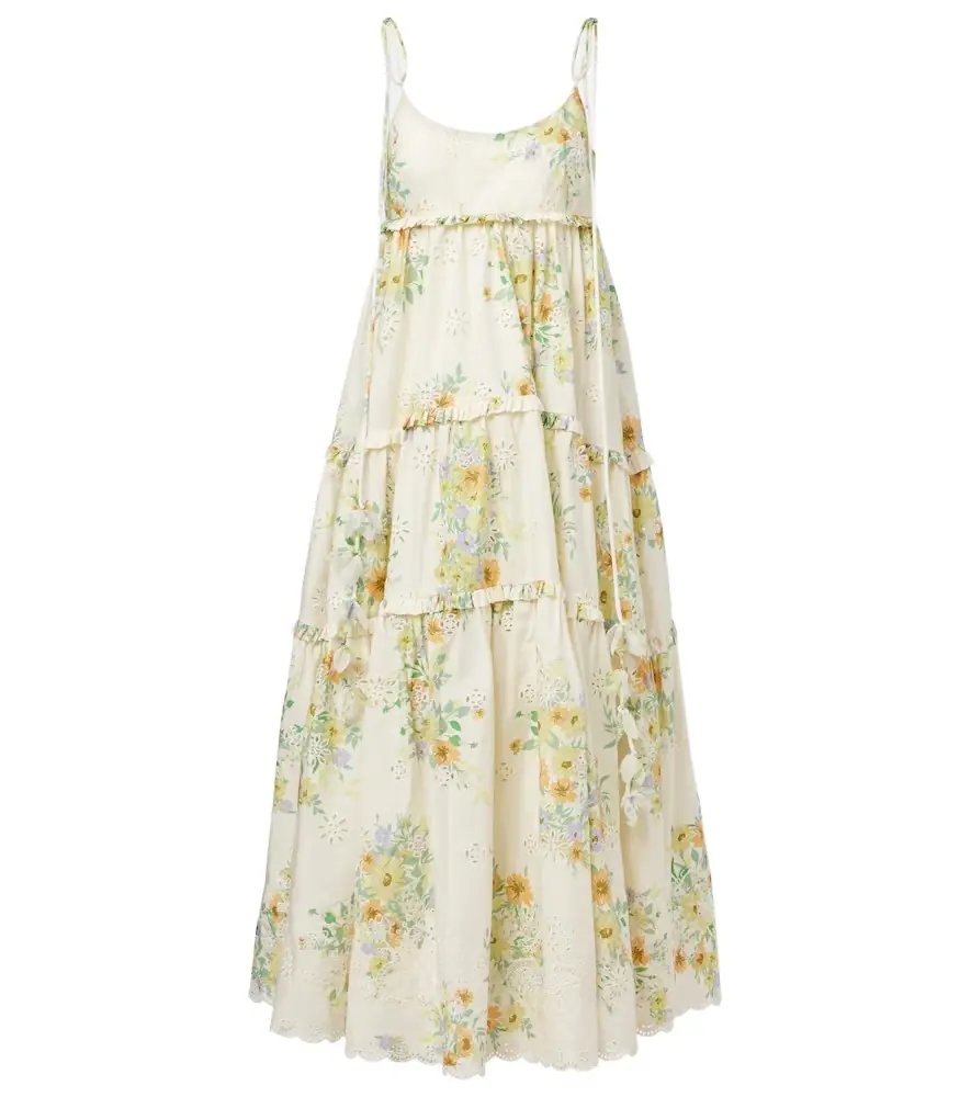 Alemais Alémais Juliette floral tiered cotton midi dress | Image 1 Alemais Alémais Juliette floral tiered cotton midi dress | Image 1