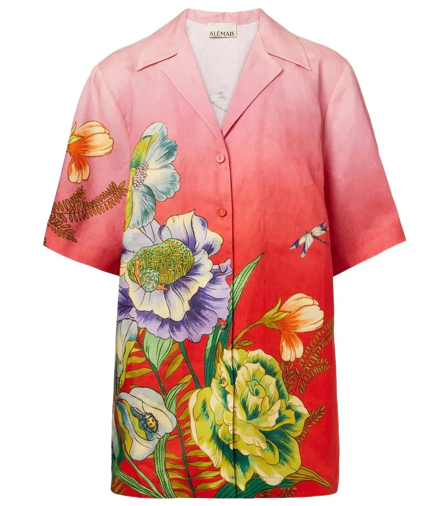Alemais Alémais Inez floral linen shirt | Image 1 Alemais Alémais Inez floral linen shirt | Image 1