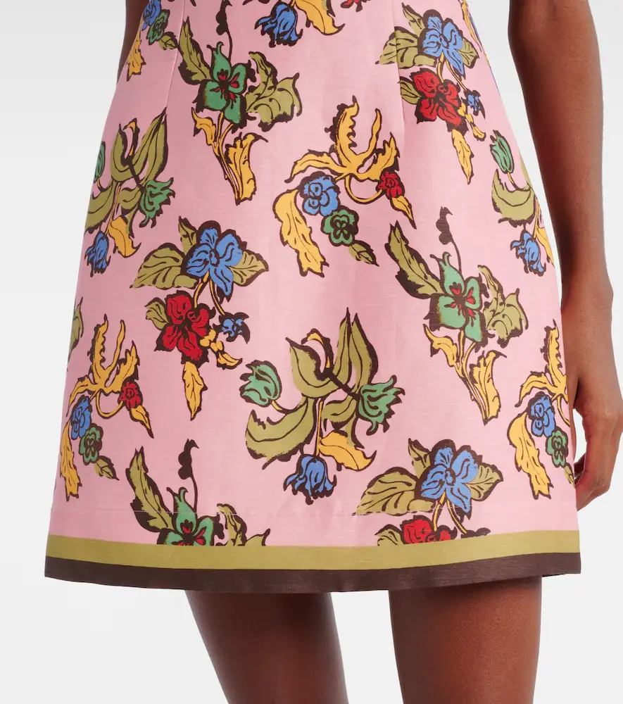 ALÉMAIS Alémais Floral halterneck linen-blend minidress | Thumbnail 2