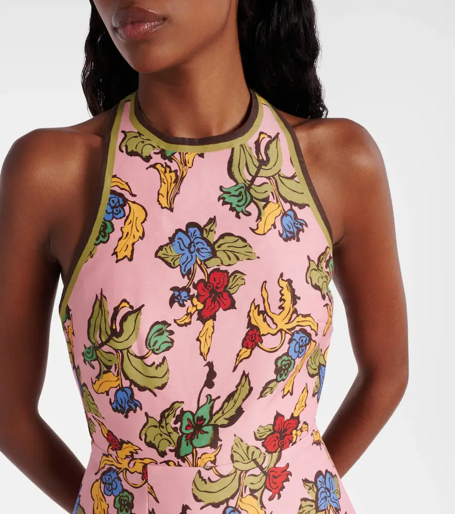 ALÉMAIS Alémais Floral halterneck linen-blend minidress | Thumbnail 5