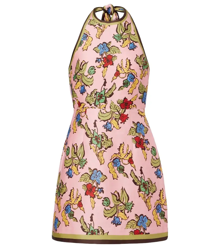 Alemais Alémais Floral halterneck linen-blend minidress | Image 1 Alemais Alémais Floral halterneck linen-blend minidress | Image 1
