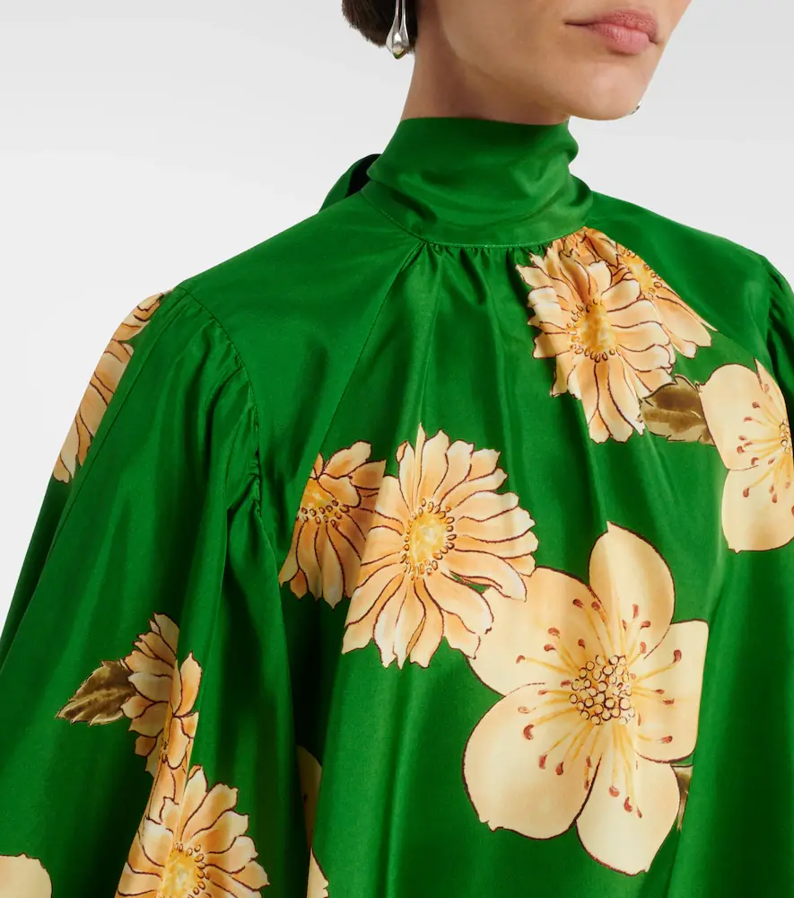 ALÉMAIS Alémais Sage floral silk blouse | Thumbnail 6
