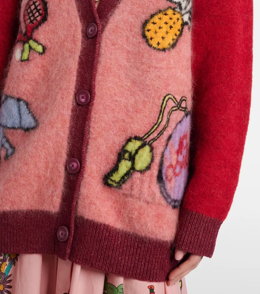 ALÉMAIS Alémais Court embroidered wool-blend cardigan | Thumbnail 2
