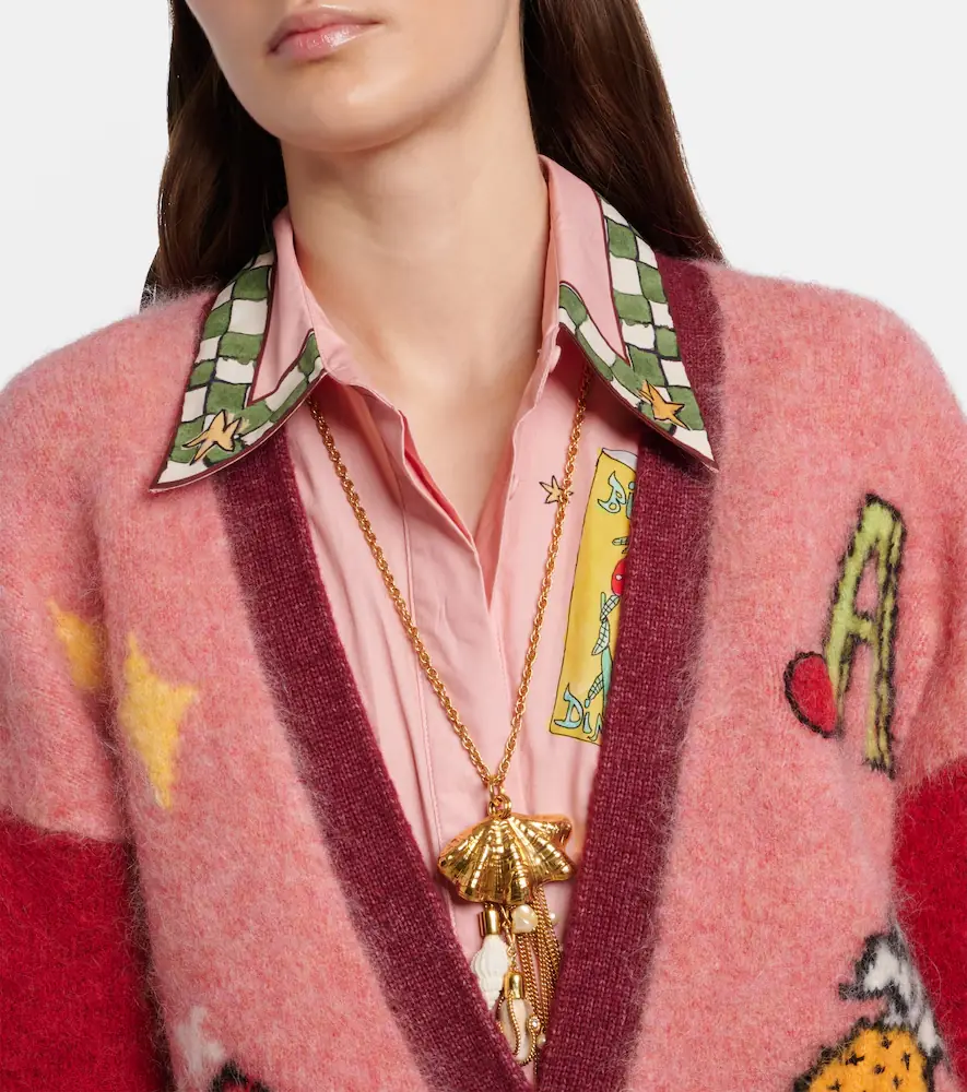 ALÉMAIS Alémais Court embroidered wool-blend cardigan | Thumbnail 4