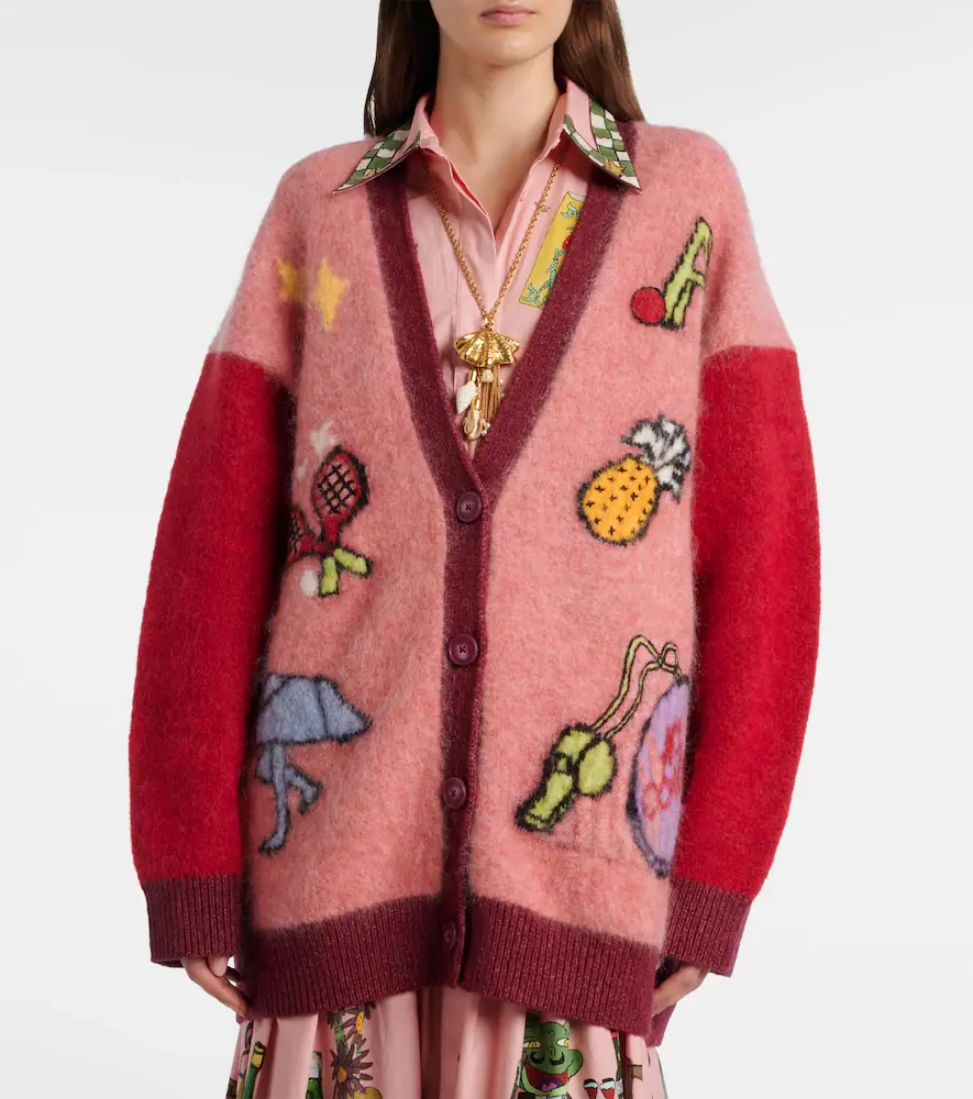 ALÉMAIS Alémais Court embroidered wool-blend cardigan | Thumbnail 5