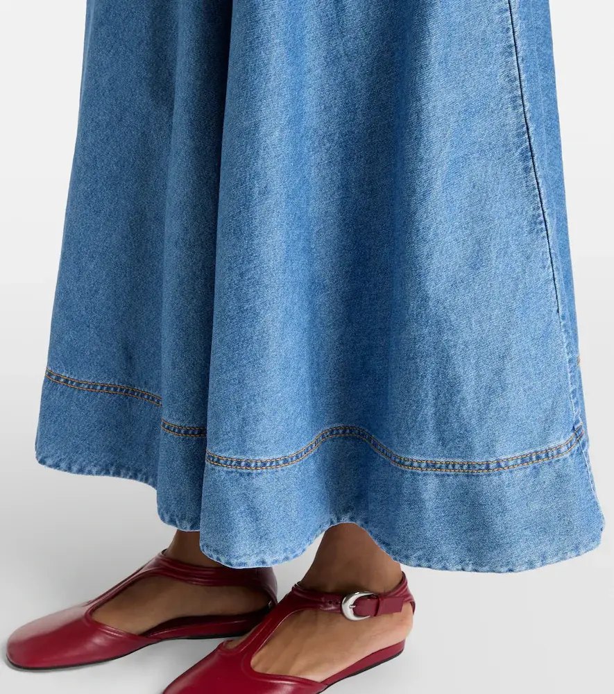 ALÉMAIS Alémais Stephi ruffled denim maxi dress | Thumbnail 3
