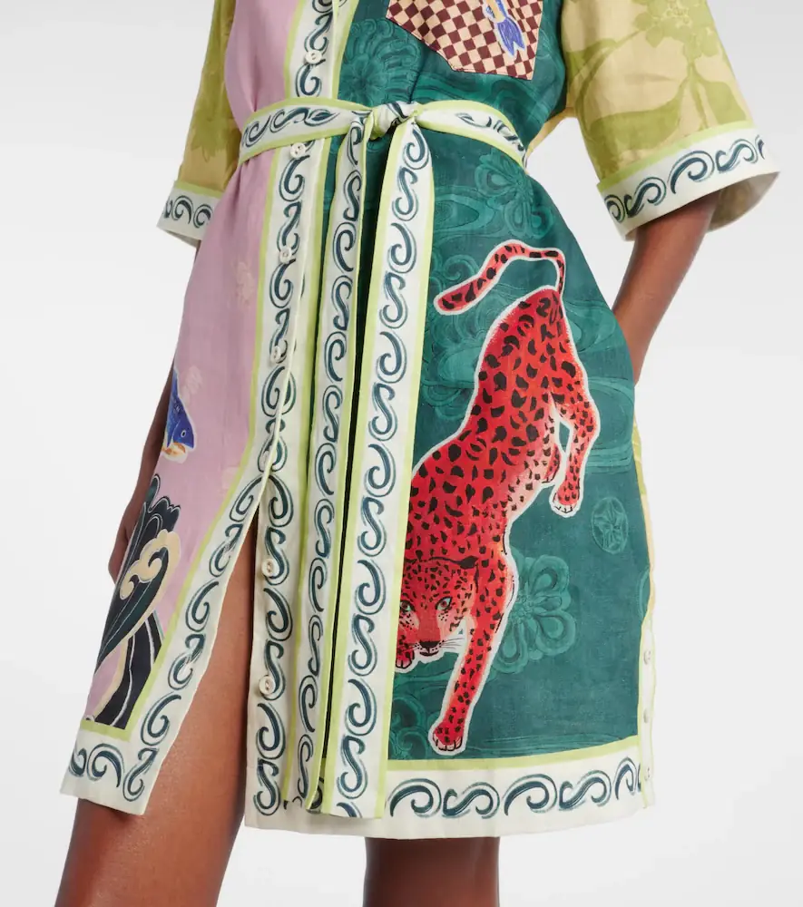 ALÉMAIS Alémais Rochester belted linen minidress | Thumbnail 3