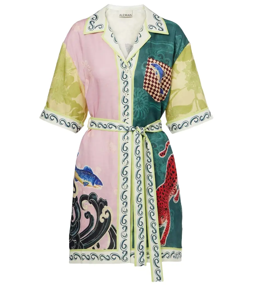 ALÉMAIS Alémais Rochester belted linen minidress