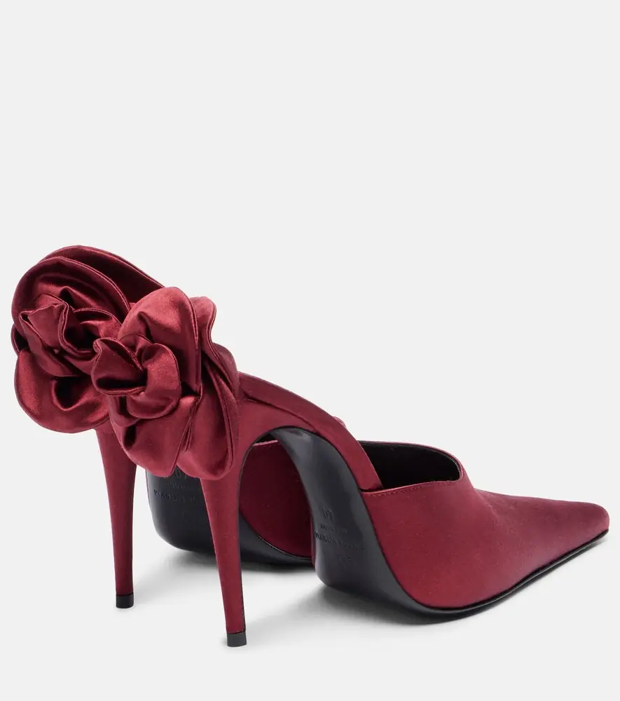 Magda Butrym Floral-appliqué satin pumps | Thumbnail 3 Magda Butrym Floral-appliqué satin pumps | Thumbnail 3