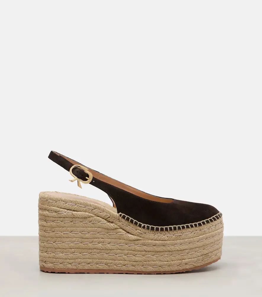 Gianvito Rossi Suede slingback espadrille wedges | Thumbnail 4