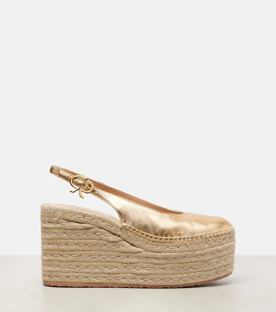 Gianvito Rossi Metallic leather espadrille wedges | Thumbnail 3