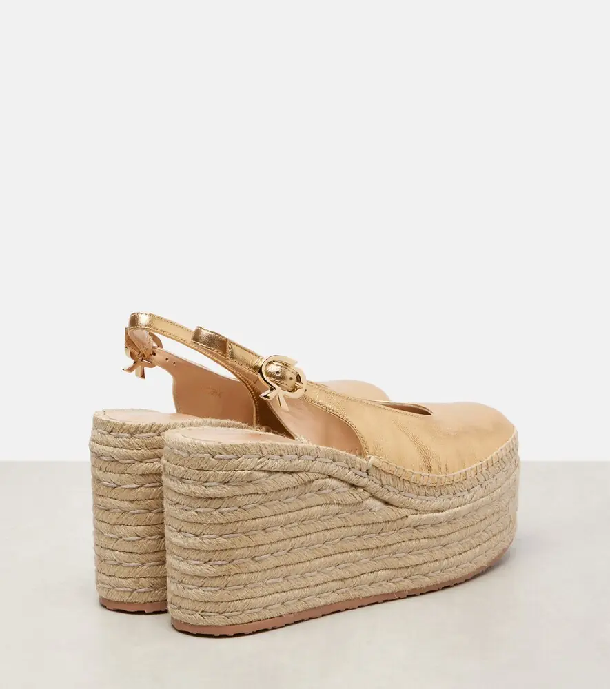 Gianvito Rossi Metallic leather espadrille wedges | Thumbnail 4