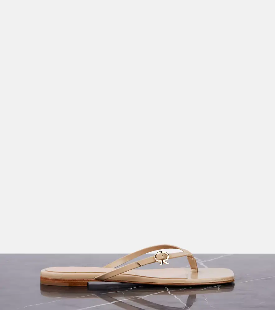 Gianvito Rossi Ribbon patent leather thong sandals | Thumbnail 2