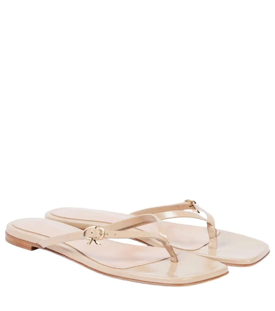 Gianvito Rossi Ribbon patent leather thong sandals