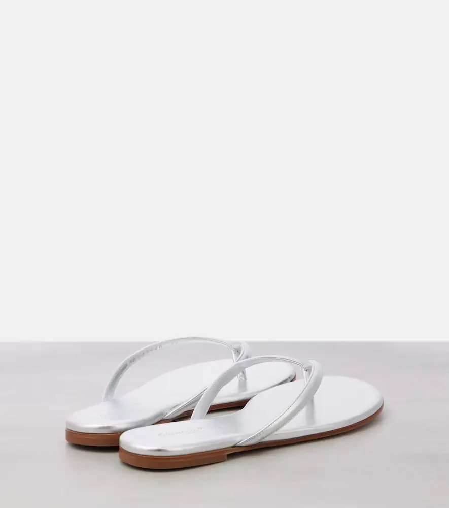 Gianvito Rossi Calypso metallic leather thong sandals | Thumbnail 4