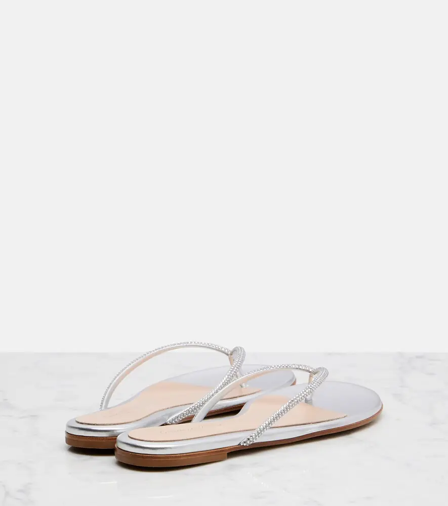 Gianvito Rossi India metallic leather thong sandals | Thumbnail 3 Gianvito Rossi India metallic leather thong sandals | Thumbnail 3