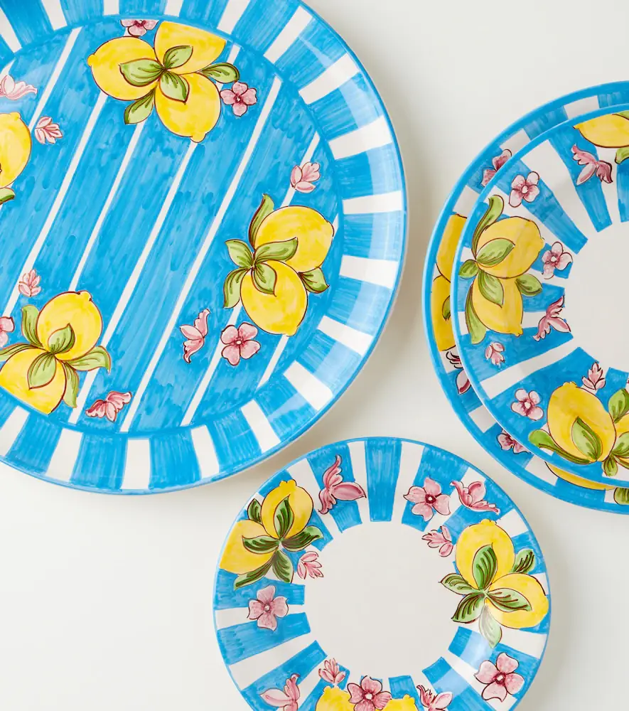 Dolce & Gabbana Casa Taormina striped ceramic dessert plate | Thumbnail 2
