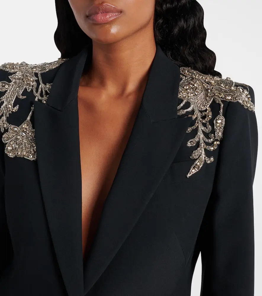 Alexander McQueen Embellished crepe blazer | Thumbnail 2 Alexander McQueen Embellished crepe blazer | Thumbnail 2