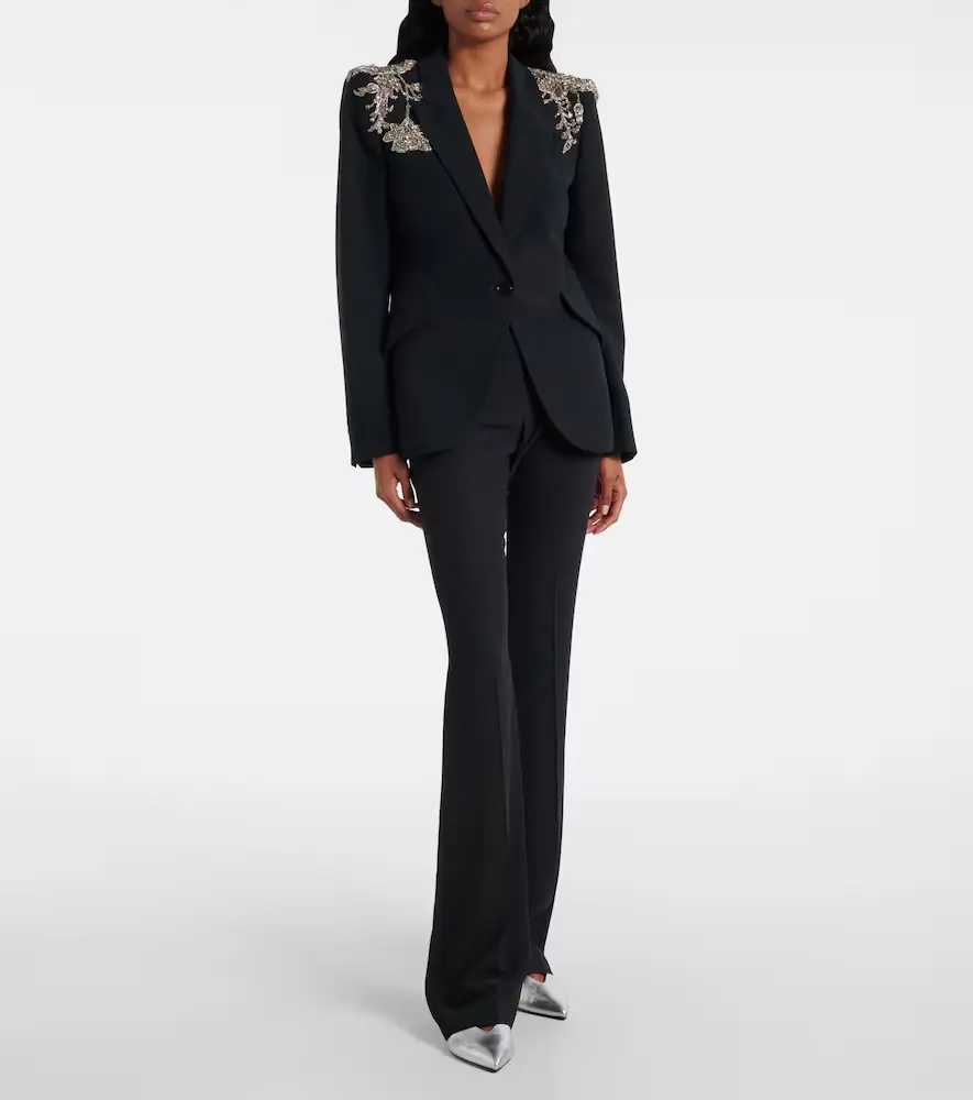 Alexander McQueen Embellished crepe blazer | Thumbnail 3 Alexander McQueen Embellished crepe blazer | Thumbnail 3
